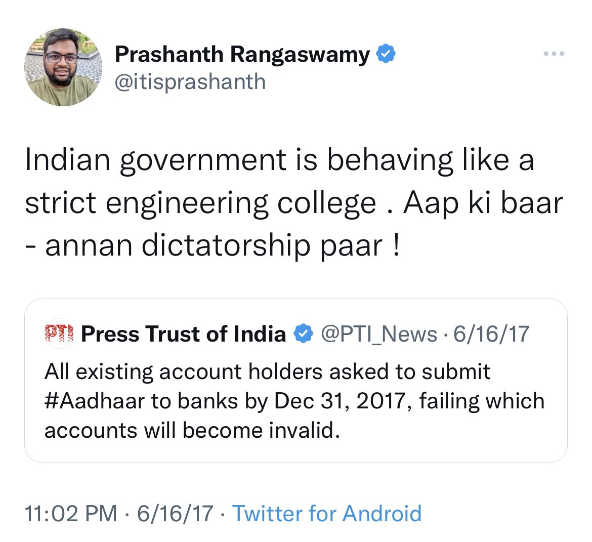 Mr. Prashanth.. Here you go.. 

So will you just shut up now?