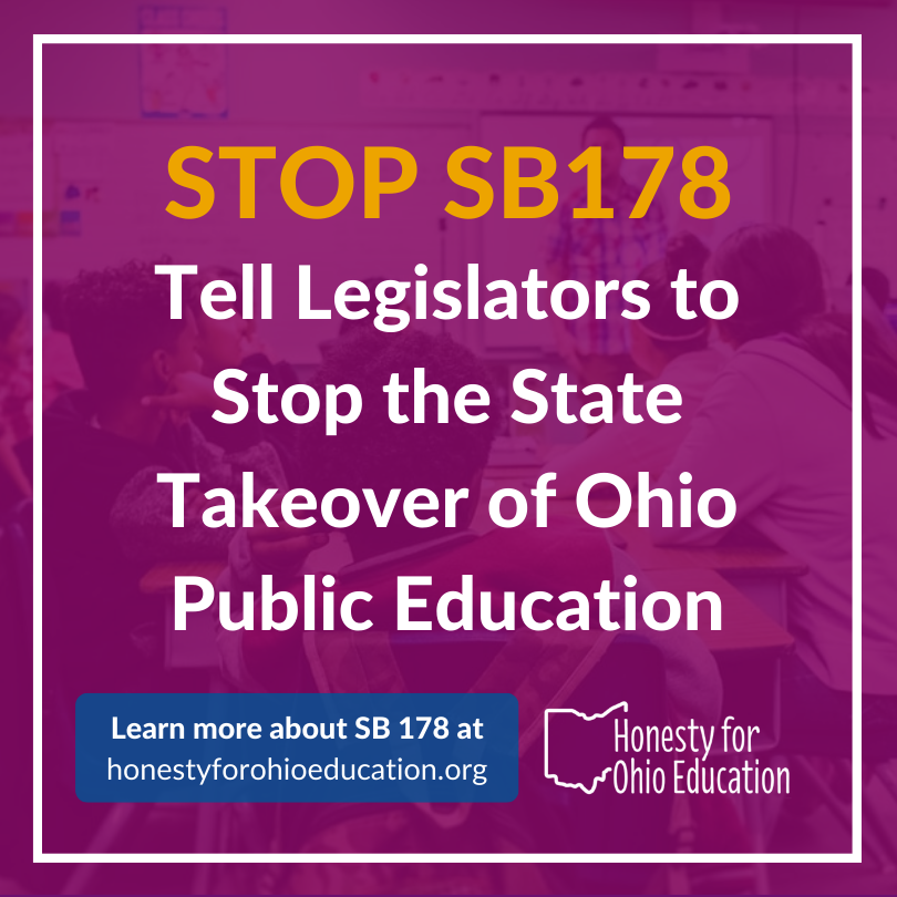 Honesty4OhioEd's tweet photo. ⏰ TAKE ACTION NOW! ⏰
Tell the Ohio House to STOP Senate Bill 178, a State Takeover of Ohio's Education System!
Email members of the House to STOP SB178 and demand they stop this politically-motivated takeover in its tracks.
https://t.co/VZb8OwTQB6
#SB178 #HonestyInEducation https://t.co/VXM9HfUVk0