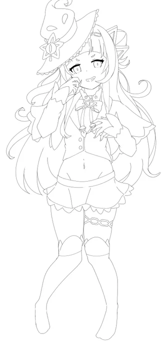 シオンちゃん描けたので帰ったら塗りマス😌 