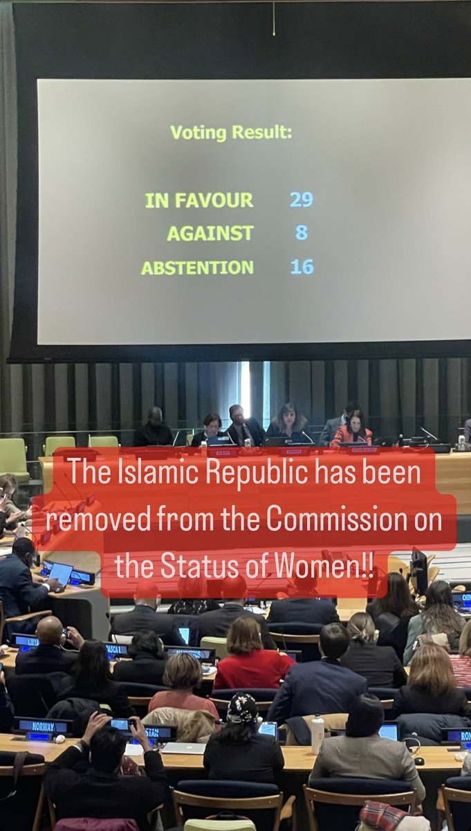 Finally the day of the fall of this evil disgraceful Regime is coming closer and closer, a win for human rights has been scored today, though the 24 states not voting #IRIoffCSW and those abstinent are a concern. #IranRevoIution #OpIran