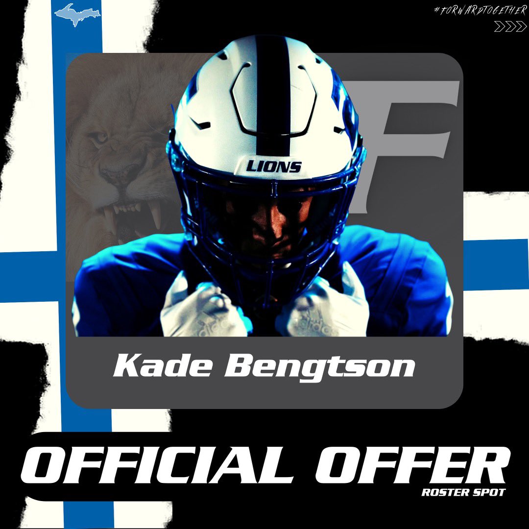 BengtsonKade's tweet photo. Blessed to receive my 9th offer from @FULionsFootball to continue the dream of playing college football. Thank you @CoachDuFrane for believing in me. @FondawRoy @CoachJDCary @HeckendornTrey @CoachDeBesse @Alanweddell12 @247Sports https://t.co/rf73k2pzyQ