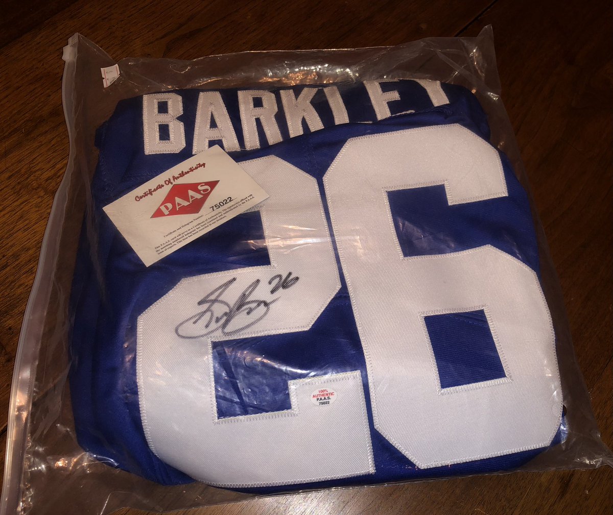 theParlayFF's tweet photo. At noon the giveaway opens for an authenticated signed Saquon Barkley  Nike Jersey. This will run until Jan 14. Click the link below to see ways to enter! #Giveaway #nfl #saquon #whynotus

https://t.co/0iinJxPsQa https://t.co/3qdBZTxRH0
