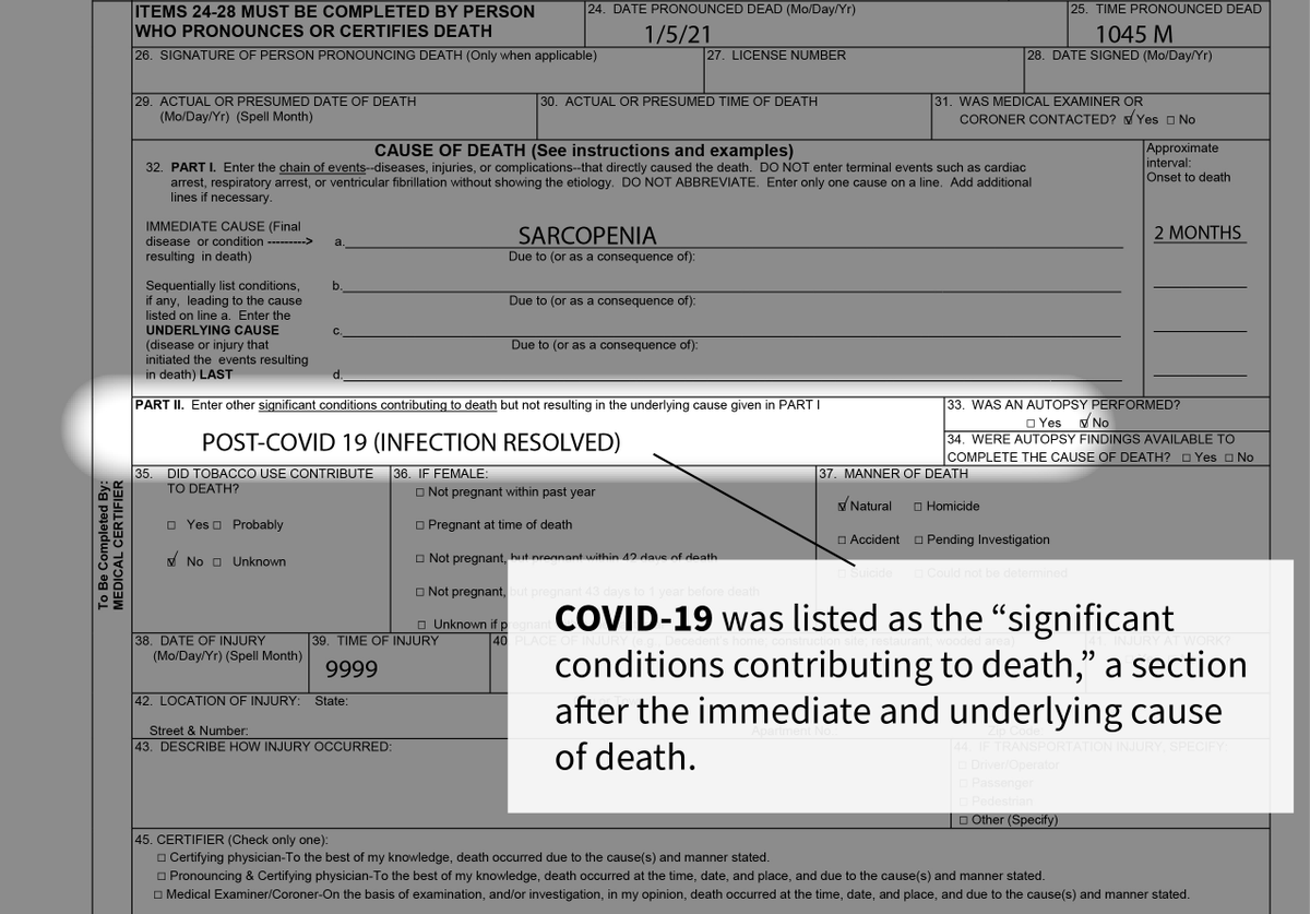 betsyladyzhets's tweet photo. earlier today, the CDC published a report about deaths connected to #LongCovid, based on a review of death certificates. my colleagues and I at @MuckRock did a similar analysis and explored what Long COVID death can look like: (1/9) https://t.co/88iNX0iD1m https://t.co/ekJdYRLmuT