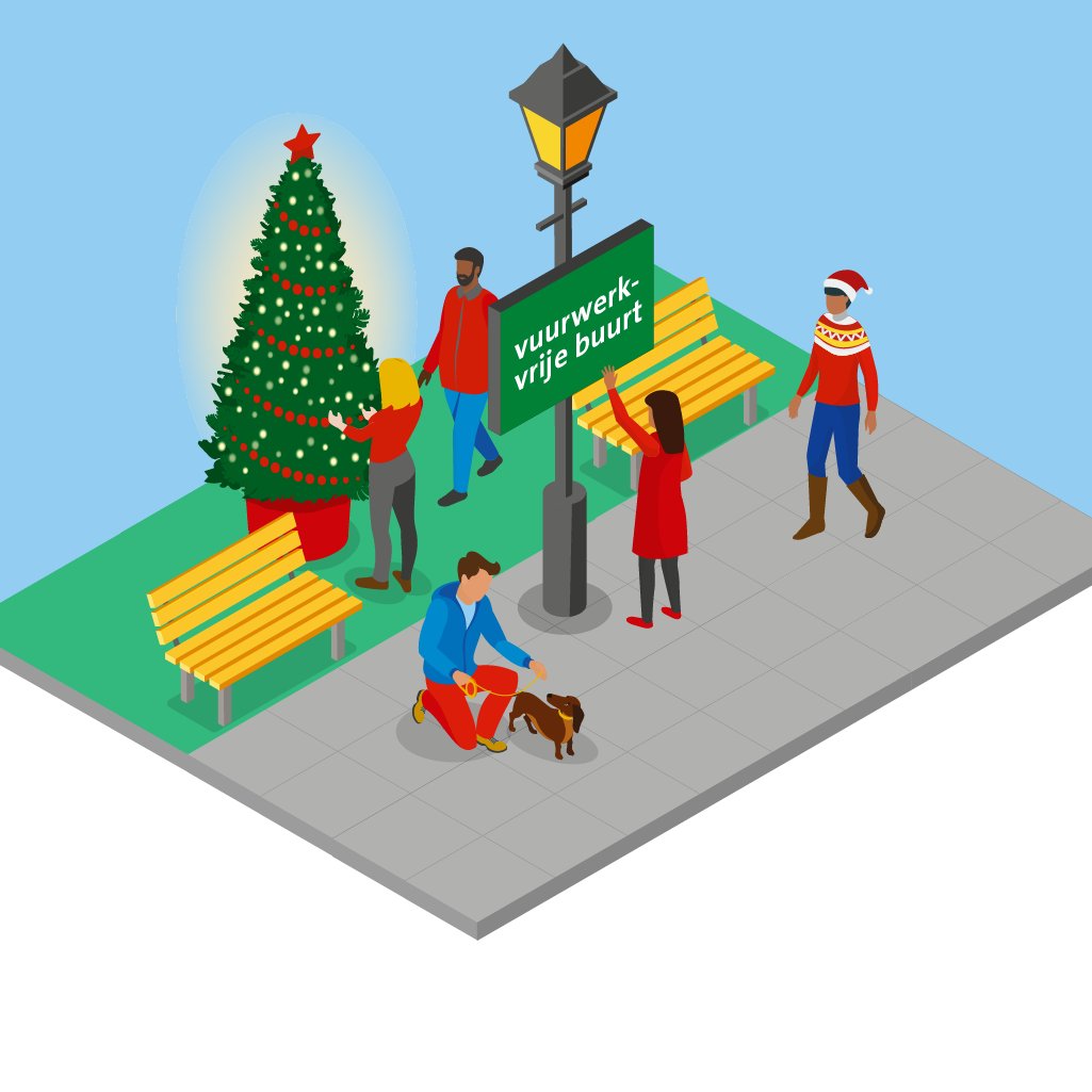 Spreek met je buren af om jouw straat of pleintje tijdens de jaarwisseling vuurwerkvrij te houden.✨ In zo'n vuurwerkvrije buurt kun je borden ophangen die je tot 23 december 2022 kunt aanvragen bij de gemeente.

⭐ Borden aanvragen bit.ly/3YlsxCx