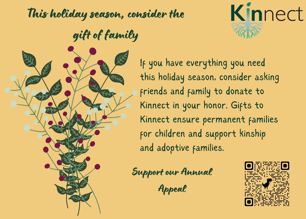 Kinnect_org's tweet photo. You can give the gift of family this holiday season. https://t.co/m6Porfohx5 #Kinnect https://t.co/nJFVNMuY0O
