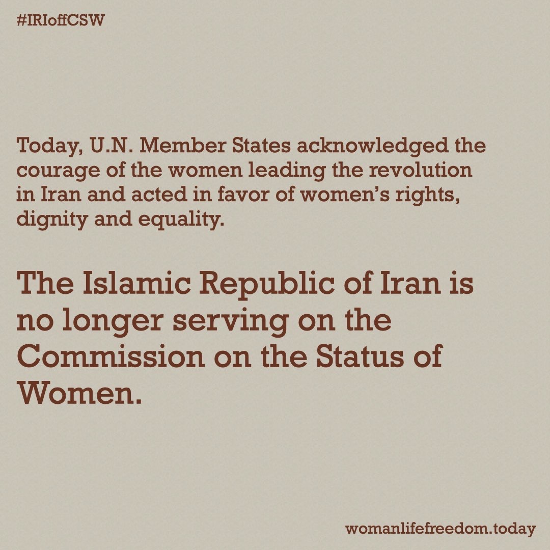 #IRIoffCSW Iran was kicked out! Finally! theguardian.com/world/2022/dec…