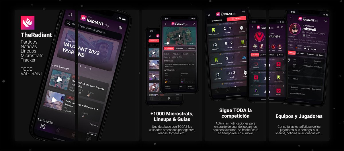 💗OS PRESENTO: <a href="/theradiantgg/">TheRadiant</a> 💗

APP GRATUITA IOS/ANDROID

🔥Notificaciones push de cuándo juegan equipos
🔥+1000 lineups &amp; Microstrats.
🔥Noticias de Valorant.
🔥Todo sobre players:  config, mirilla, setups, lineups.
🔥Consulta partidos y torneos
🔥Tracker personal stats cuenta.