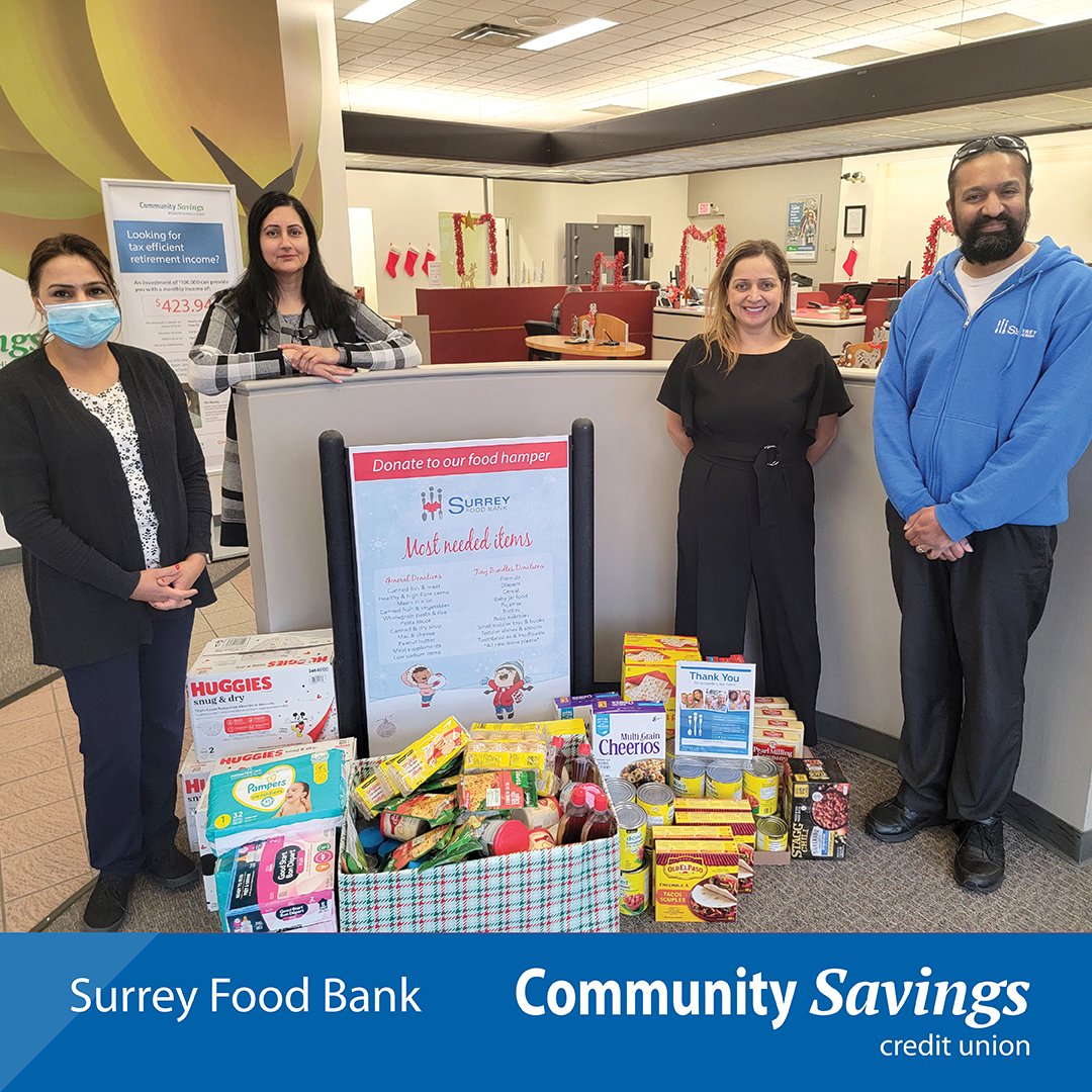 A big thanks to Surrey branch Members, Branch and Commercial Lending staff for donating food hamper essentials to the <a href="/SurreyFoodBank/">Surrey Food Bank 🇨🇦</a>.

#foodbanks #foodinsecurity