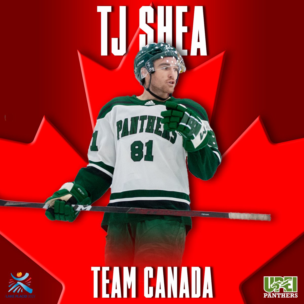 UPEIPanthers's tweet photo. Three @UPEIMHockey players—TJ Shea, Kyle Maksimovich, and Matt Brassard—are trading in their green and white jerseys for Canadian red for two weeks in January.

The trio will represent Canada🇨🇦 at the 2023 FISU Winter World University Games!

STORY⤵️
https://t.co/OkFTo28ZSt https://t.co/FTLyeHtrNd