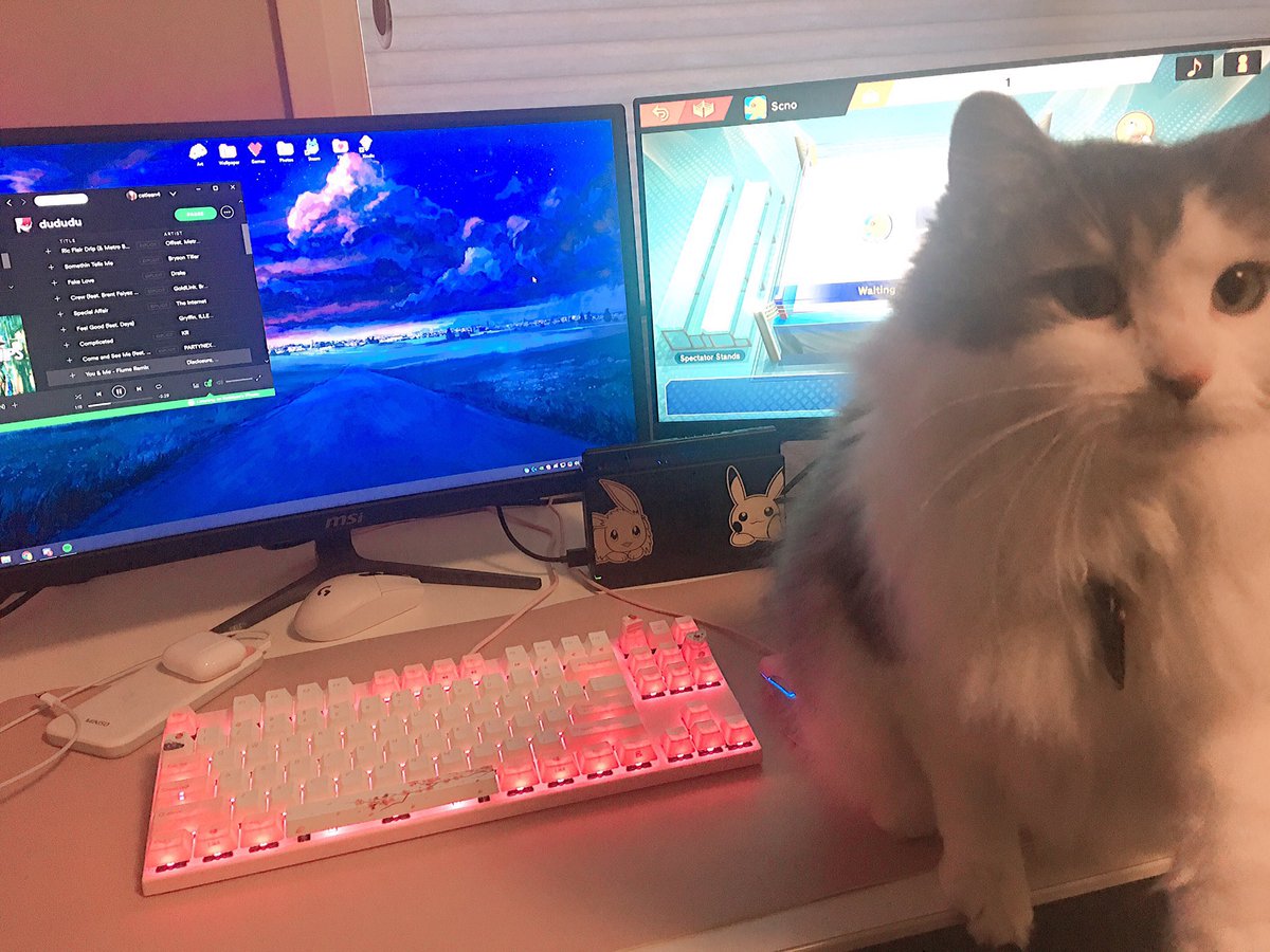 catleanNFT's tweet photo. my #ChristmasDesk 🎄🎅 the minilo keeb would be a crazy upgrade for my setup this year ahaha 🥹 @Varmilo_Zhh https://t.co/CQZocwdngp