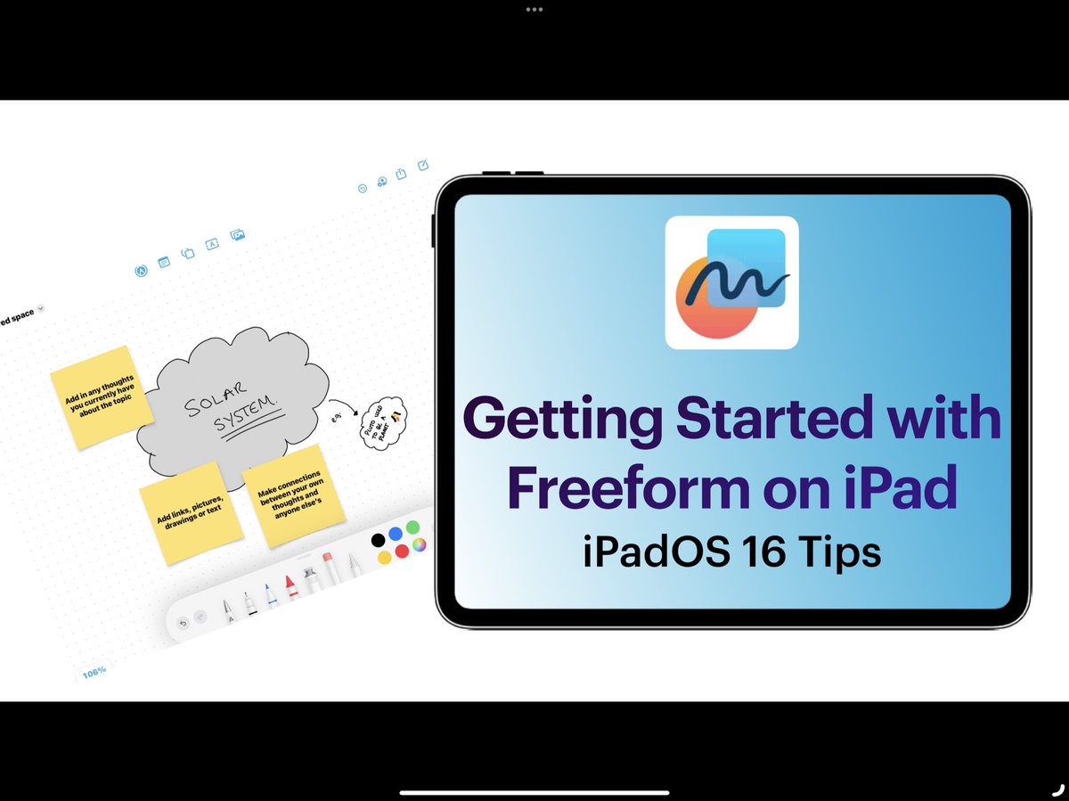 mat6453's tweet photo. Getting started with Freeform on iPad 

🎬https://t.co/82crbbQAWH

#AppleTeacher #AppleLearningCommunity #Edtech https://t.co/gsqzXpoS7d