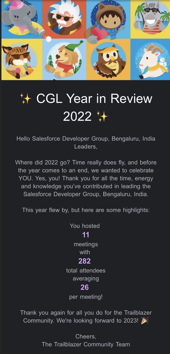 iKishorebt's tweet image. What an amazing year 2022 @sfdgblr 
2023 will be going to an Awesome one 

Buckle up sit tight 🎢 
#CGLYearInReview2022 #TrailblazerCommunity