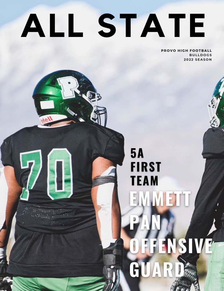 Provo Bulldog Football (@provo_football) on Twitter photo Congrats to Emmett Pan for being selected 1st Team All State!! @emmett49465670 <a href="/kirk67chambers/">Kirk Chambers</a> Congrats to Emmett Pan for being selected 1st Team All State!! @emmett49465670 <a href="/kirk67chambers/">Kirk Chambers</a>