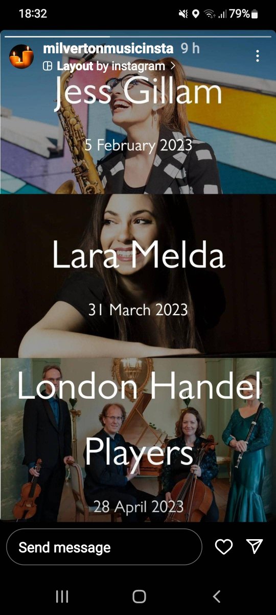 New season's concerts: <a href="/JessGillamSax/">Jess Gillam</a>, <a href="/LaraMelda/">Lara Melda</a>, <a href="/LHandelPlayers/">LondonHandelPlayers</a> 
ow.ly/UuXi50M38mm
<a href="/Giles_Adams/">What's On Somerset</a>
@aroundwelly