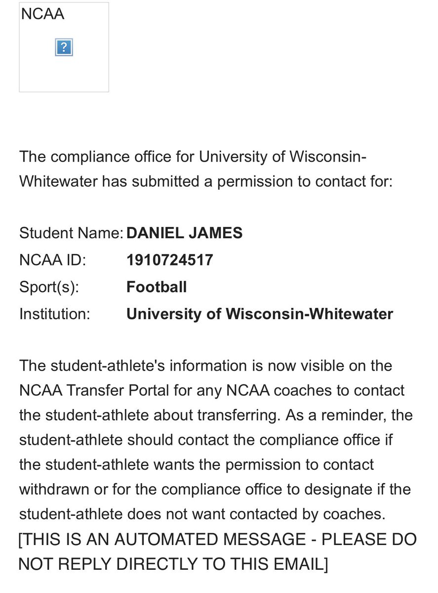 djnbamvp's tweet photo. UWW Mid Year Transfer DB With 2 Years Of Eligibility Left Looking For A New Home‼️ (Film Below)
@SSN_Portal 
@FootballWiac 
@NSICRecruiting
@PrepRedzoneWI https://t.co/axHyuTabHE