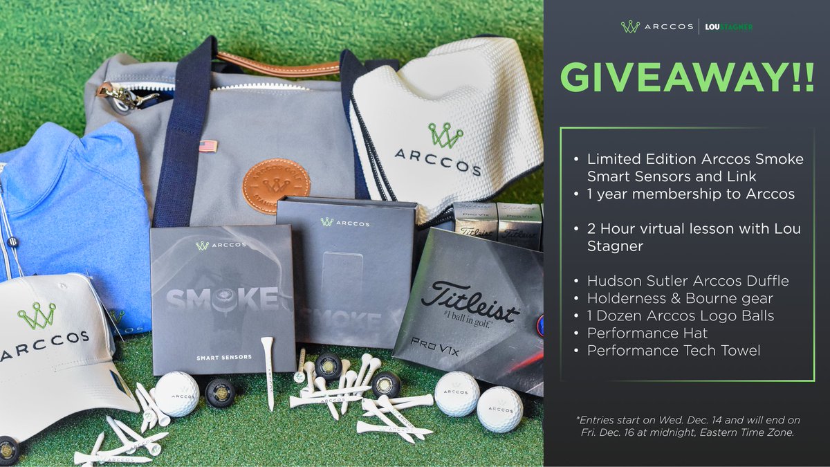 🚨Free Giveaway!🚨 - Arccos sensors, link & 1-year membership - Sweeeeet merch - One dozen ProV1 balls - Two hour lesson with me How to enter: - Retweet - Follow @ArccosGolf - Follow @LouStagner One random winner selected. Entries close 12/16/2022 at midnight eastern.
