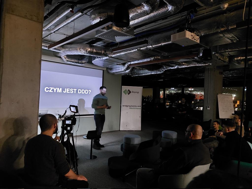 GajowyKamil's tweet image. @NestJS_Talks meetup with @JakubPilimon @_MaciejSikorski &amp;amp; Dominik Ostrowski speaking about Domain Driven Design at @RampNetwork HQ