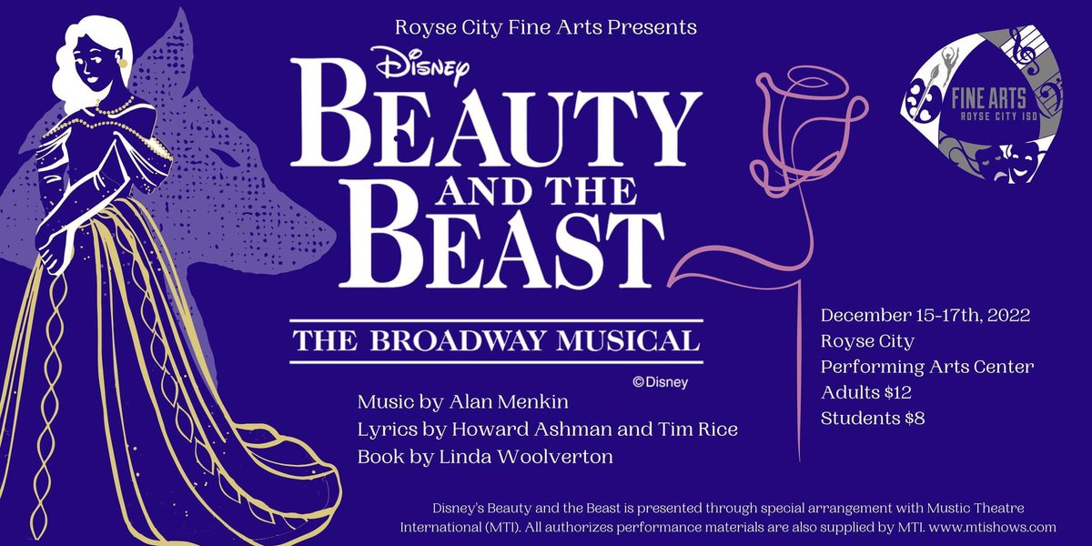Beauty and the Beast opens tomorrow night!  Remember, please get your tickets at rcisd.org/finearts!  <a href="/rcbulldogband/">Royse City Mighty Bulldog Band</a> <a href="/rcbulldogchoir/">Royse City High School Choir</a> <a href="/RoyseCityISD/">Royse City ISD</a> <a href="/RoyseCityHS/">Royse City HS</a> <a href="/rchstheatre/">RCHS Theatre</a>