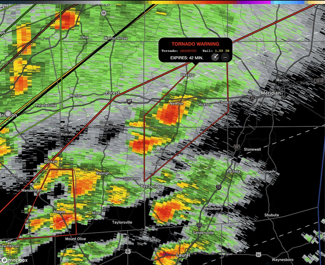 PDS Tornado Warning for Newton MS, Decatur MS and Hickory MS until 1:00 PM CST. This is a life threatening situation, SEEK SHELTER! We’re tracking covering this LIVE now: