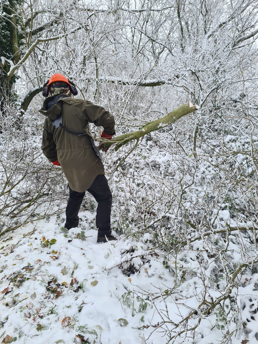 WLandscapesuk's tweet photo. Very cold day today,difficult circumstances to deliver @LantraUK clearing saw, the delegates did very well, worked safely, kept the ground and weather conditions as a priority consideration https://t.co/lDjePjdGQm