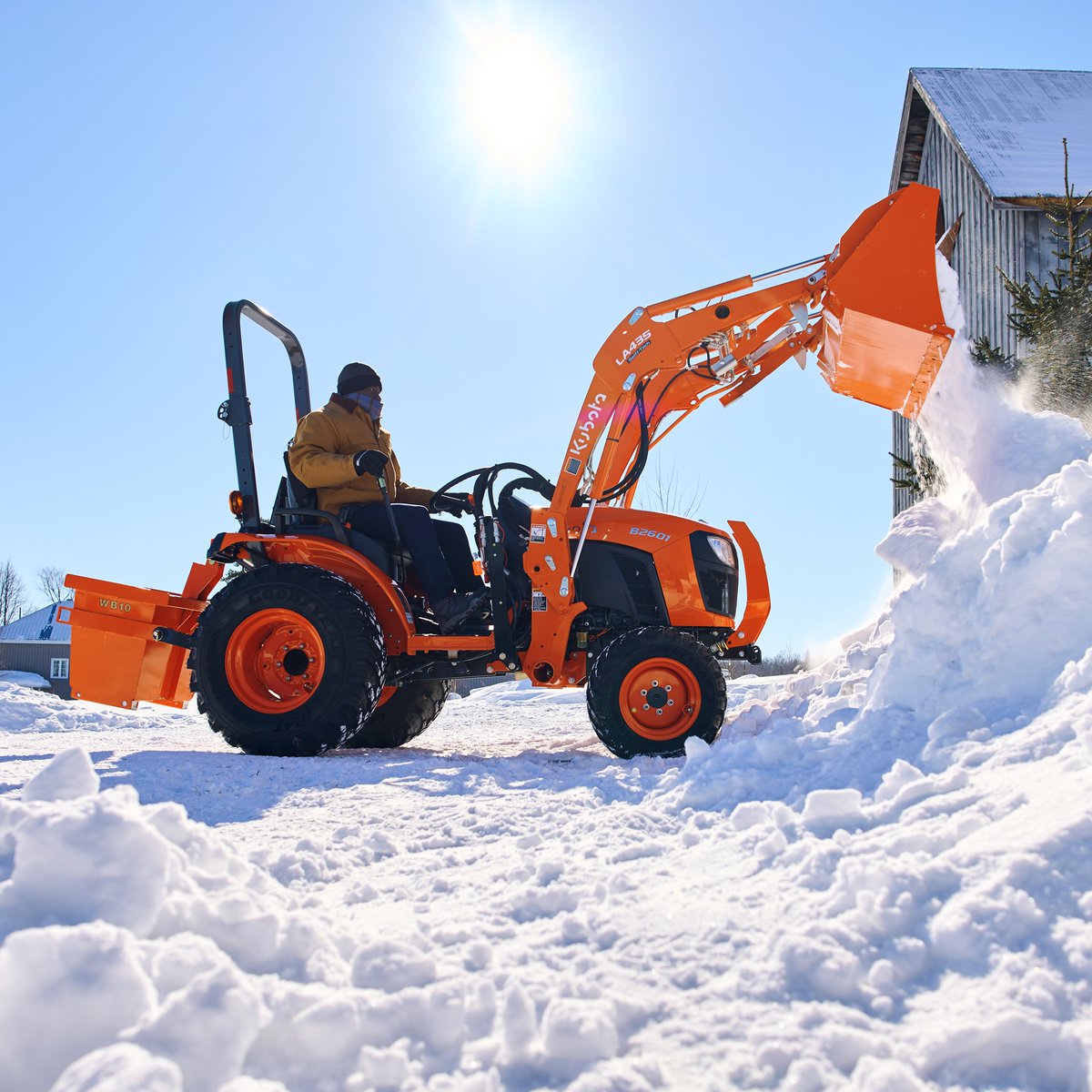 The Kubota B01 is built to take on tough Canadian winters with different snow-clearing attachments that are easy to get on and off thanks to its K-Connect feature. 

With a loader, snow blade, blower, and powerful engine, clearing your way has never been easier.

Visit Us Today!