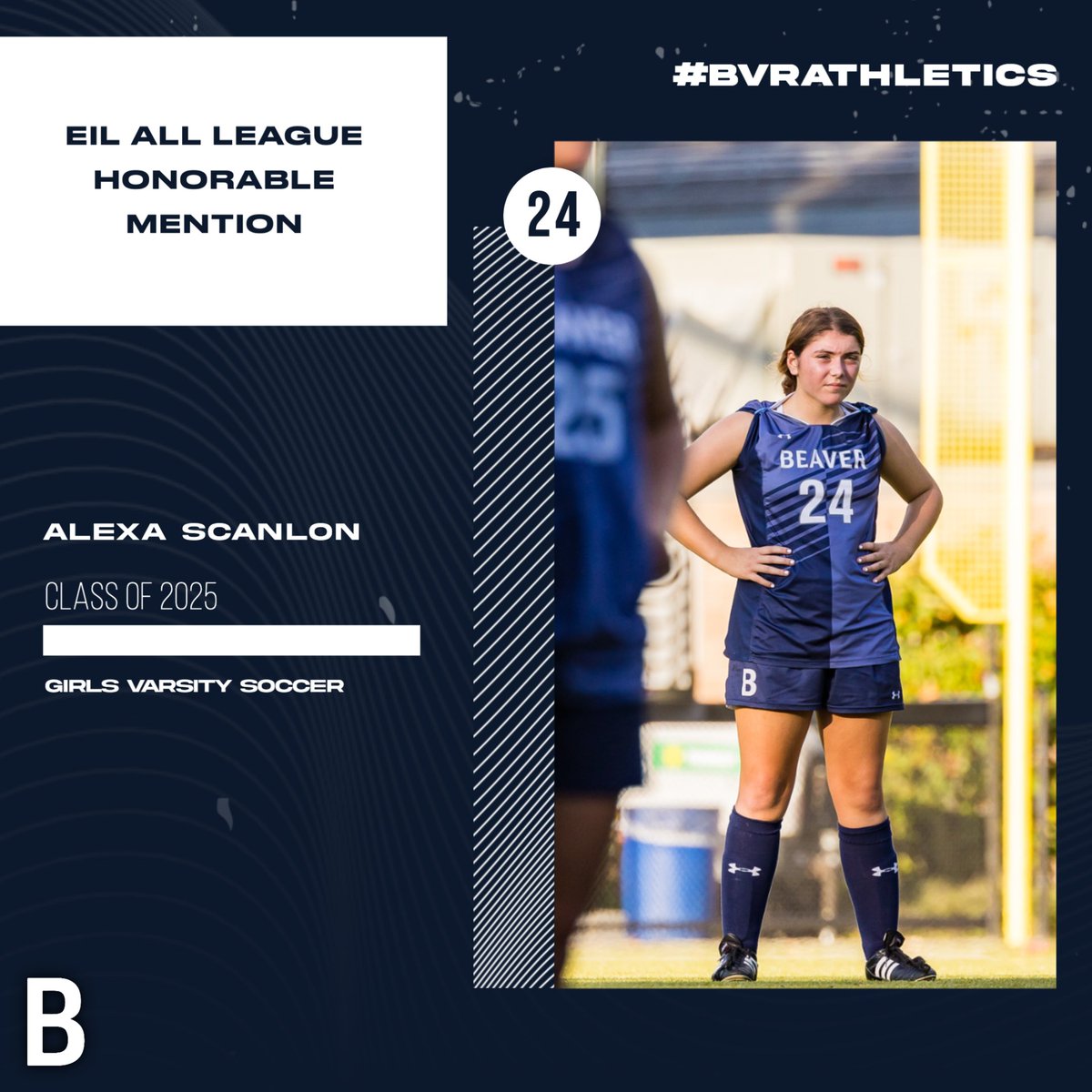 BVRathletics's tweet photo. Girls Varsity Soccer ⚽️ 

Alexa Scanlon '25

🌟EIL ALL LEAGUE HONORABLE MENTION

#DAMproud #bvrathletics https://t.co/l7UwTE73Lr