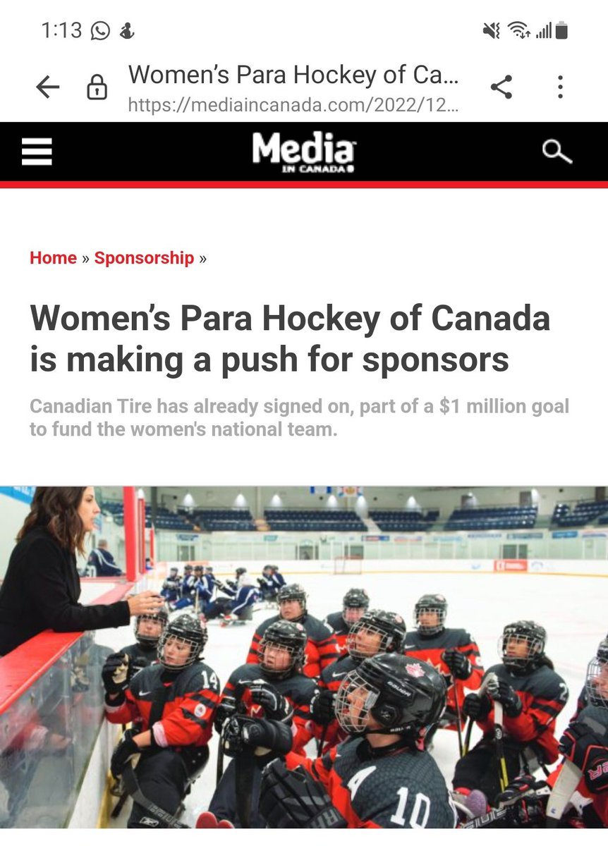 NadiaFlaim's tweet photo. Grateful for all the media coverage of the recently launched @CSHWT #SticksIn campaign to call on corporate Canada to fund the women's #para ice hockey team - an incredible group that has been self funded since inception.
#SportsGirlLife https://t.co/J9MT27AU5t