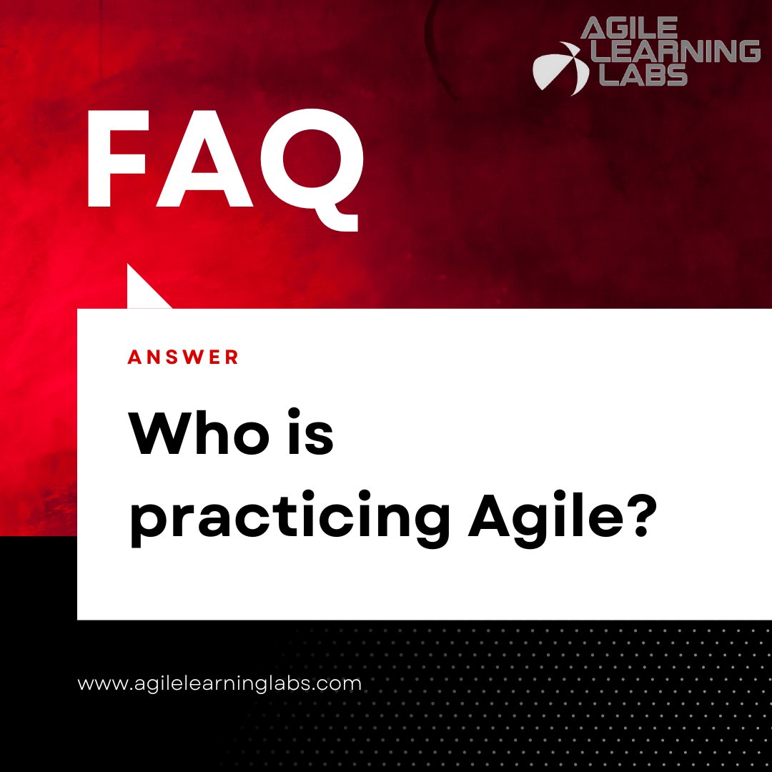 Agile FAQs.
The top five industries that utilize an agile approach are:
⭐️ Software
⭐️ Financial Services
⭐️ Professional Services
⭐️ Healthcare
⭐️ Government

#agile #scrum #agileprinciples