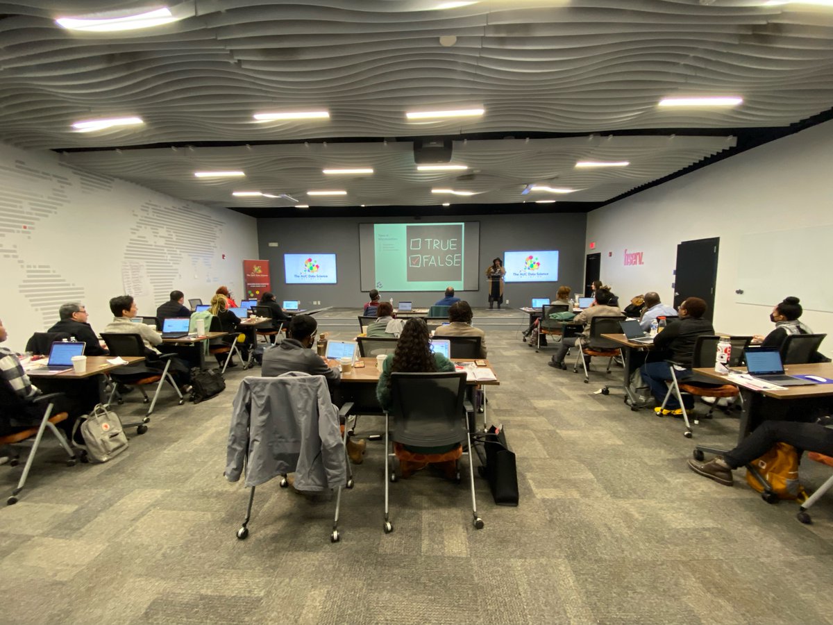 aucdatascience's tweet image. Happening NOW!  We are currently preparing 22 #AUC faculty and graduate students to become certified Carpentries Instructors.  Pushing data forward! #dataisdope @thecarpentries