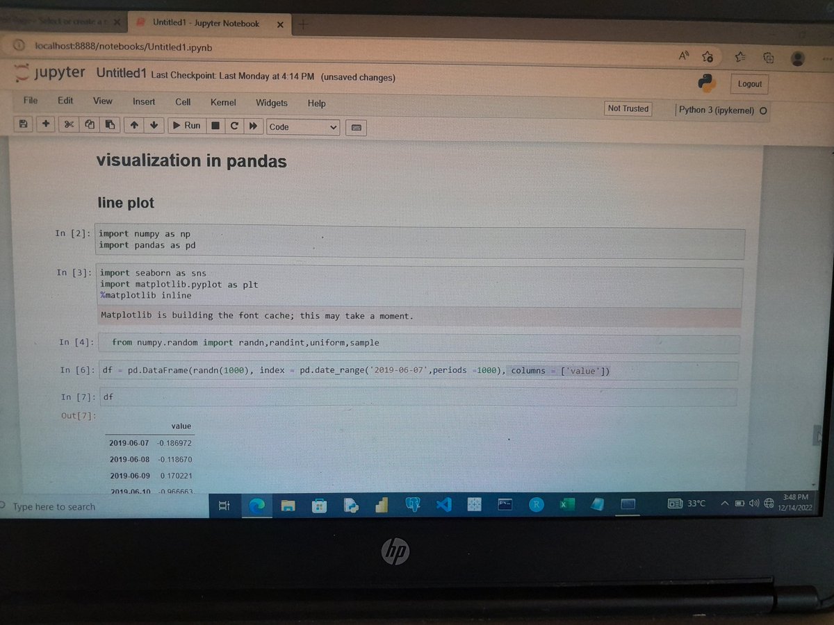 MDaobi's tweet image. Day 10
Introduction to visualization in pandas 
#90DaysOfProgramming with python #90DaysOfCoding for DS and #90DaysOfTech.