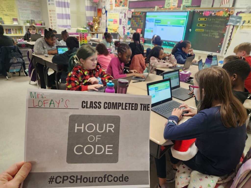 SWEbruins's tweet image. Great job Mrs. Lofay and Mrs. Green's class for completing the Hour of Code! #CPSHourofCode #hourofcode2022 #swebruins