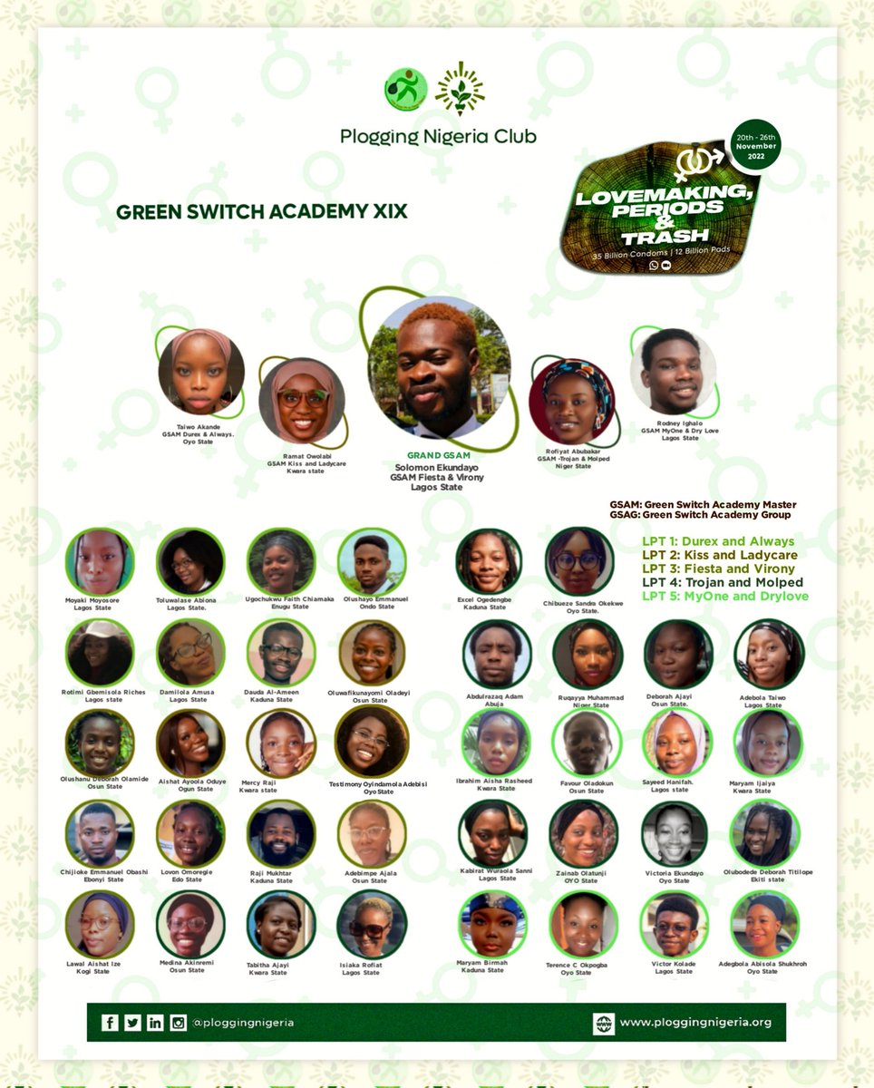 I co-facilitate in training participants in the just concluded Green Switch Academy, A 7-day virtual Academy which offers training on themes of solid waste management, climate change, and general environmental sustainability organized by Plogging Nigeria,