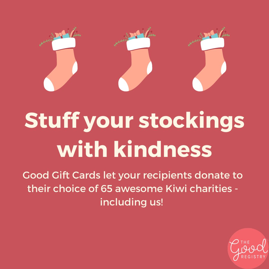 🎄 Stuck for gift ideas this Christmas? Gift giving has never been simpler or more generous than with <a href="/TheGoodRegistry/">The Good Registry</a>💝
Every gift card you give lets recipients donate to their choice of 65 awesome New Zealand charities, including us!
Find out more at thegoodregistry.com