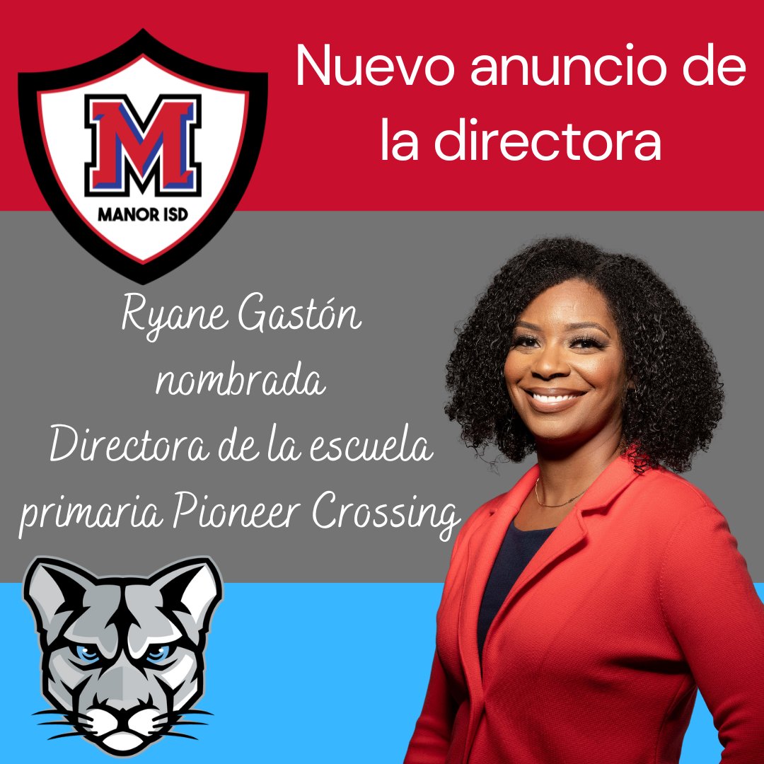 Manor ISD (@manorisd) on Twitter photo ¡Manor ISD se complace en anunciar a nuestros nuevos directores de escuela! ¡Déle una bienvenida a la directora de <a href="/PioneerCrossin1/">Pioneer Crossing</a>, Ryane Gaston! #ManorISD #ScholarsFirst
haga clic aquí para obtener más información sobre la directora Gaston: manorisd.net//site/default.… ¡Manor ISD se complace en anunciar a nuestros nuevos directores de escuela! ¡Déle una bienvenida a la directora de <a href="/PioneerCrossin1/">Pioneer Crossing</a>, Ryane Gaston! #ManorISD #ScholarsFirst
haga clic aquí para obtener más información sobre la directora Gaston: manorisd.net//site/default.…