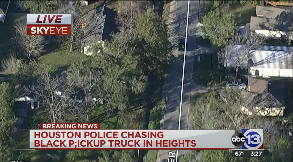 HAPPENING NOW: HPD pursuit through the Heights area. Officers are chasing someone in a black truck. 

Live coverage now on abc13.com!