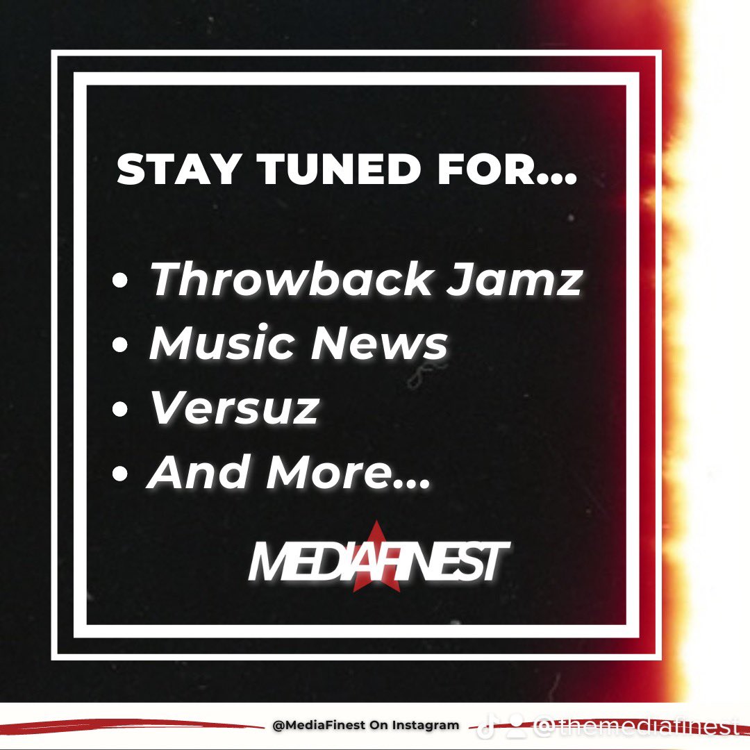TheMediaFinest's tweet photo. Stay Tuned🔥
•
#mediafinest #rnb #rap #hiphop #newcreation https://t.co/S7dH7WkEHa