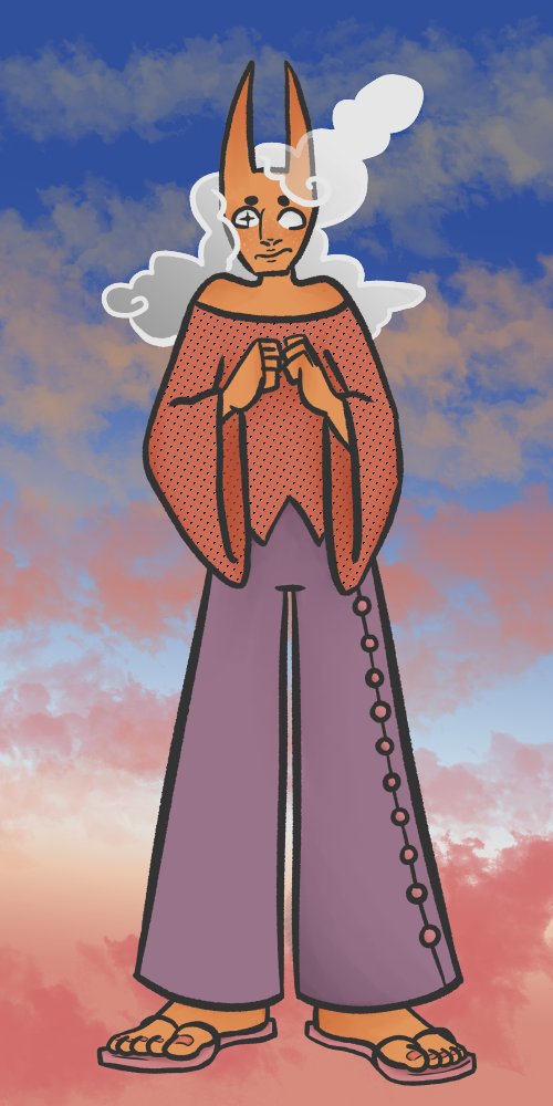 DevotedlyStar's tweet photo. @saccharine_SS Your art is super cute !!

Fun fact, despite being a weather/sky deity, The Wonder of the World mostly works in dreams ! They're very nervous about people being mad at them for it https://t.co/3rryhslUw1