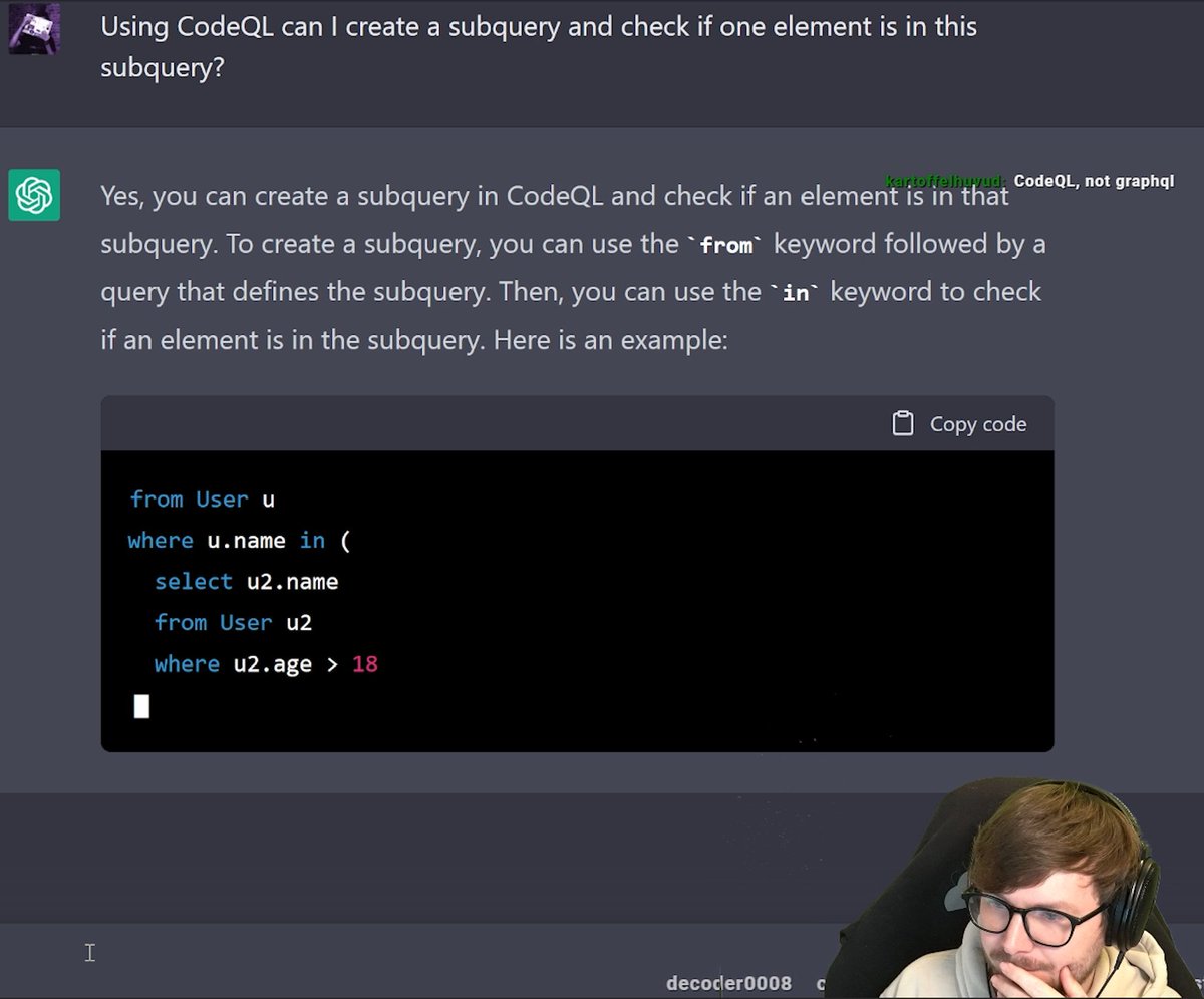 Uhm... ChatGPT... Why are we looking for users that are at least 18 y/o?