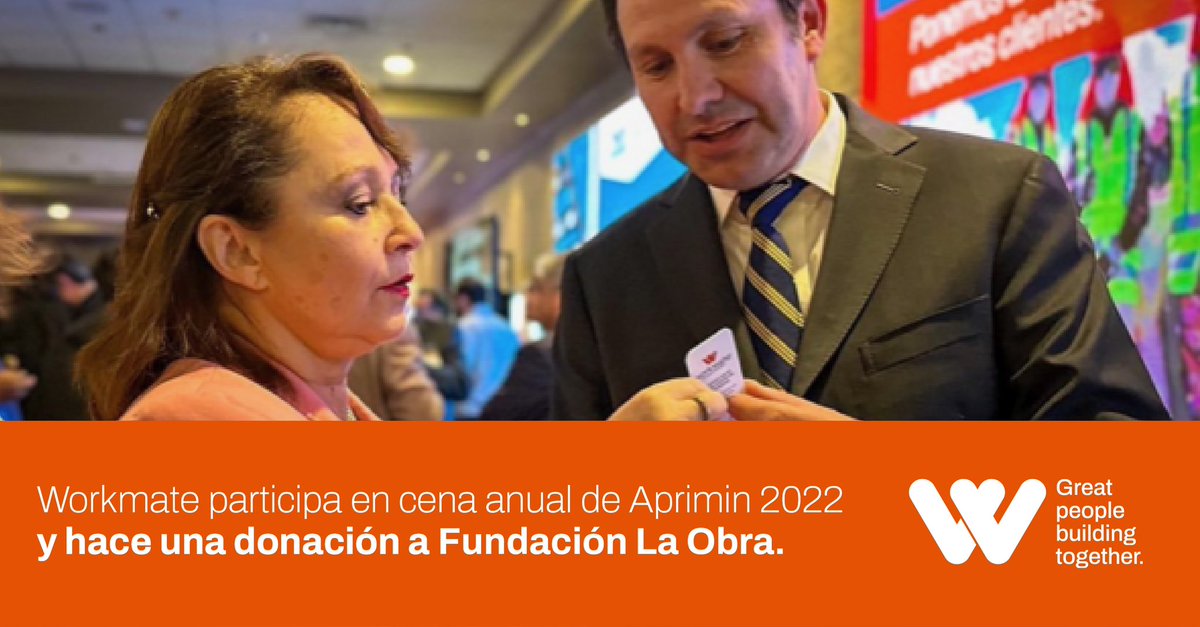 a_workmate's tweet photo. Workmate participa en cena anual de Aprimin 2022 y hace una donación a Fundación La Obra. https://t.co/XPnq3VS0uK