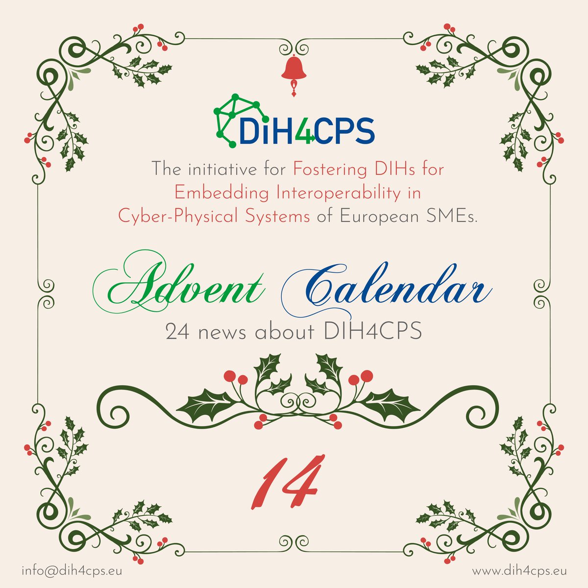 For Day 14 of our <a href="/DIH4CPS/">DIH4CPS</a>  calendar, discover one of our Application experiment : Smart #Aquaculture, CPS for safe and sustainable aquaculture farming!
Find more information on:
dih4cps.eu/experiment-01/
#digitaltwins #shrimpfarming
