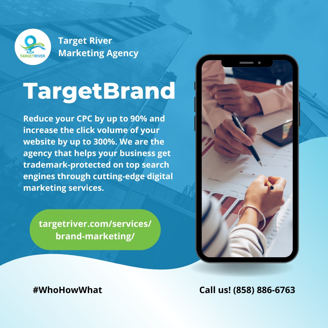 TargetRiver's tweet photo. Make your brand trademark-protected on major search engines with our TargetBrand services! Learn more by checking out our website or contacting us today!
#targetriver #targetbrand #branding #trademark #tmprotected https://t.co/yh414hwV0w