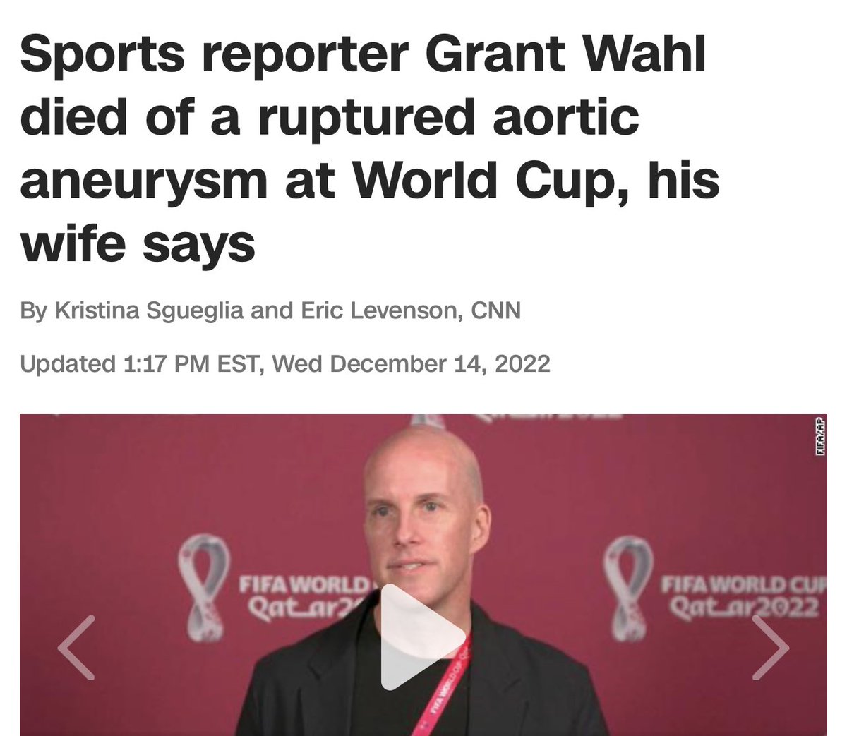 Let’s be frank- 

The Covid 19 vaccine killed Grant Wahl. 

#diedsuddenly