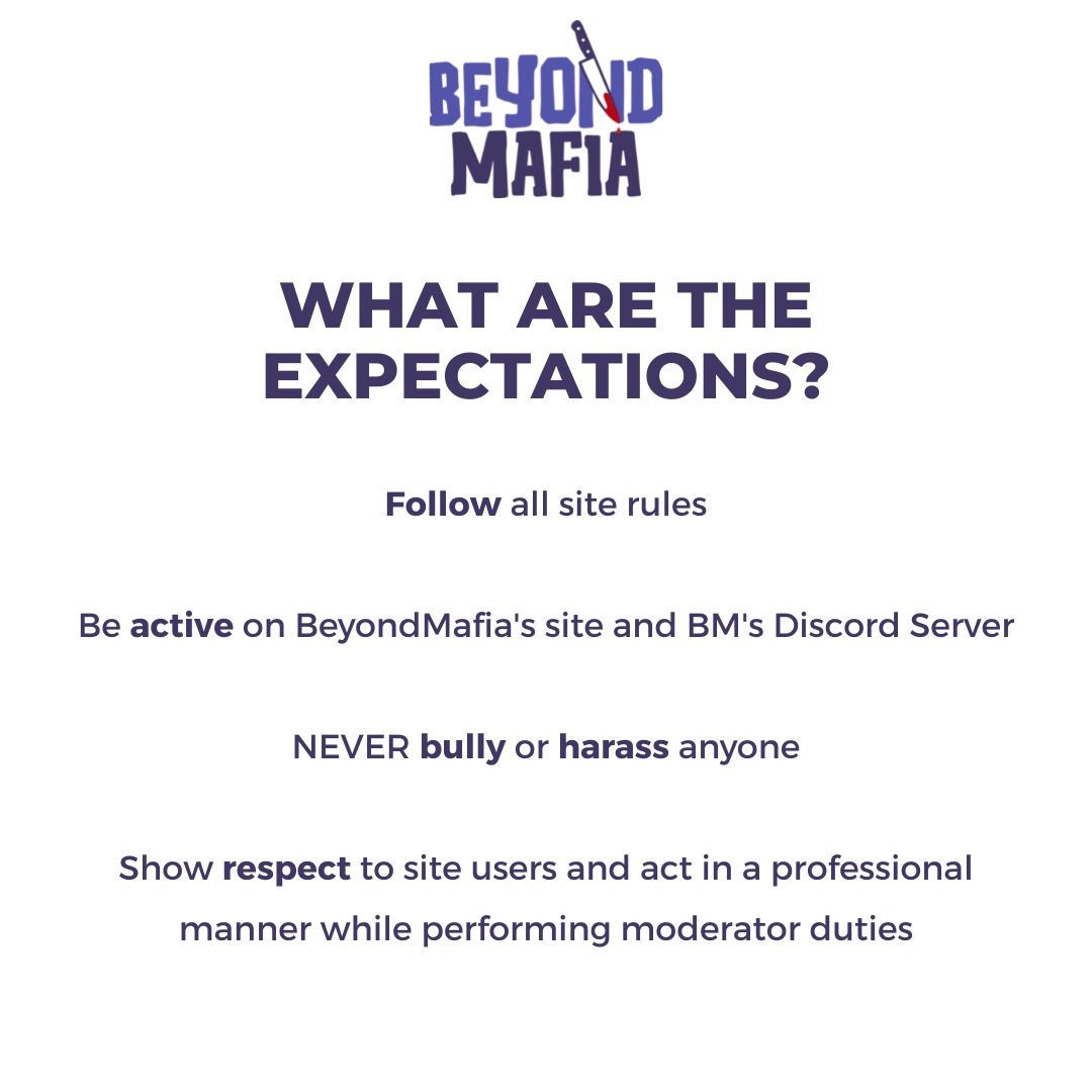 BeyondMafia's tweet photo. #BeyondMafia is looking for Moderators! Don't wait and apply today at the link in our bio! 

#Moderators #Discord #Mafia #Games #BrowserGames #Fun #Community #ForumGames #artwork #websites #Website https://t.co/pdDdkU2PRZ