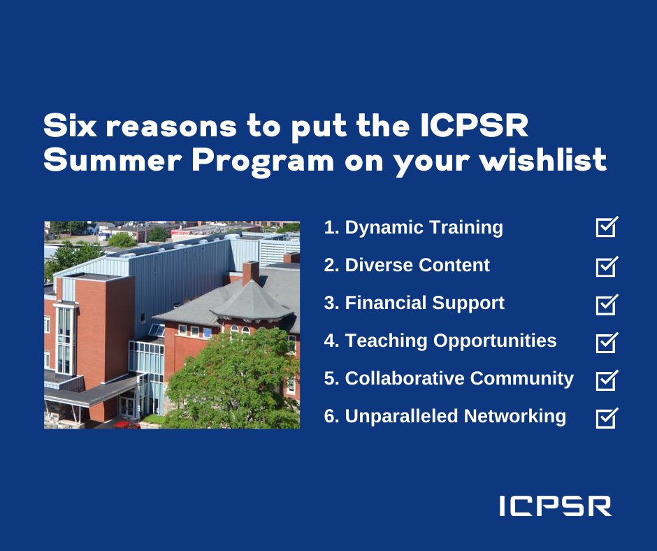 ICPSR's tweet photo. Add the ICPSR Summer Program in Quantitative Methods of Social Research to your wishlist! Find out more about "stats nerd camp" including courses and scholarship offerings at https://t.co/JrCLM73b6D.  

#LearnStats #HigherEd #NerdAlert #DataPeople @ICPSRSummer https://t.co/oJEJwpruhg