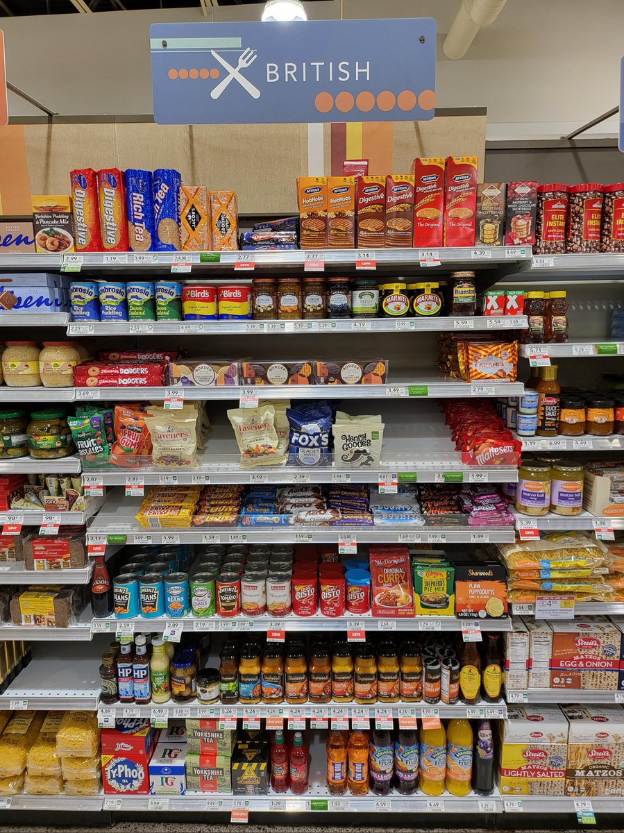 NoContextBrits's tweet image. The British section in an American supermarket.