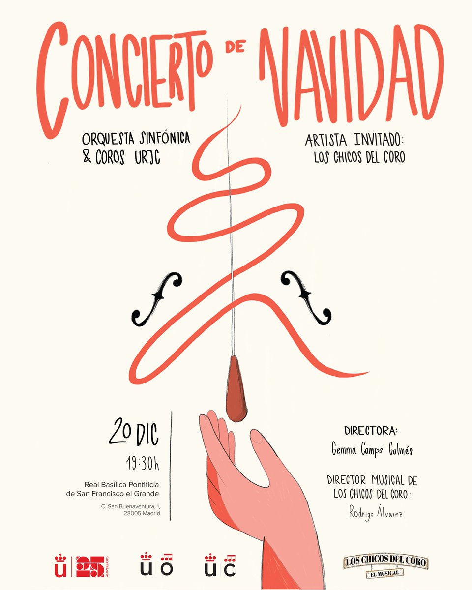 CONCIERTO DE NAVIDAD URJC 2022 el próximo martes 20 de diciembre de 2022, a las 19:30 h. en la Real Basílica Pontificia de San Francisco el Grande (C/ San Buenaventura, 1, 2005 Madrid). Coro y Orquesta <a href="/urjc/">URJC</a> y artistas invitados.
*acceso libre hasta completar aforo
