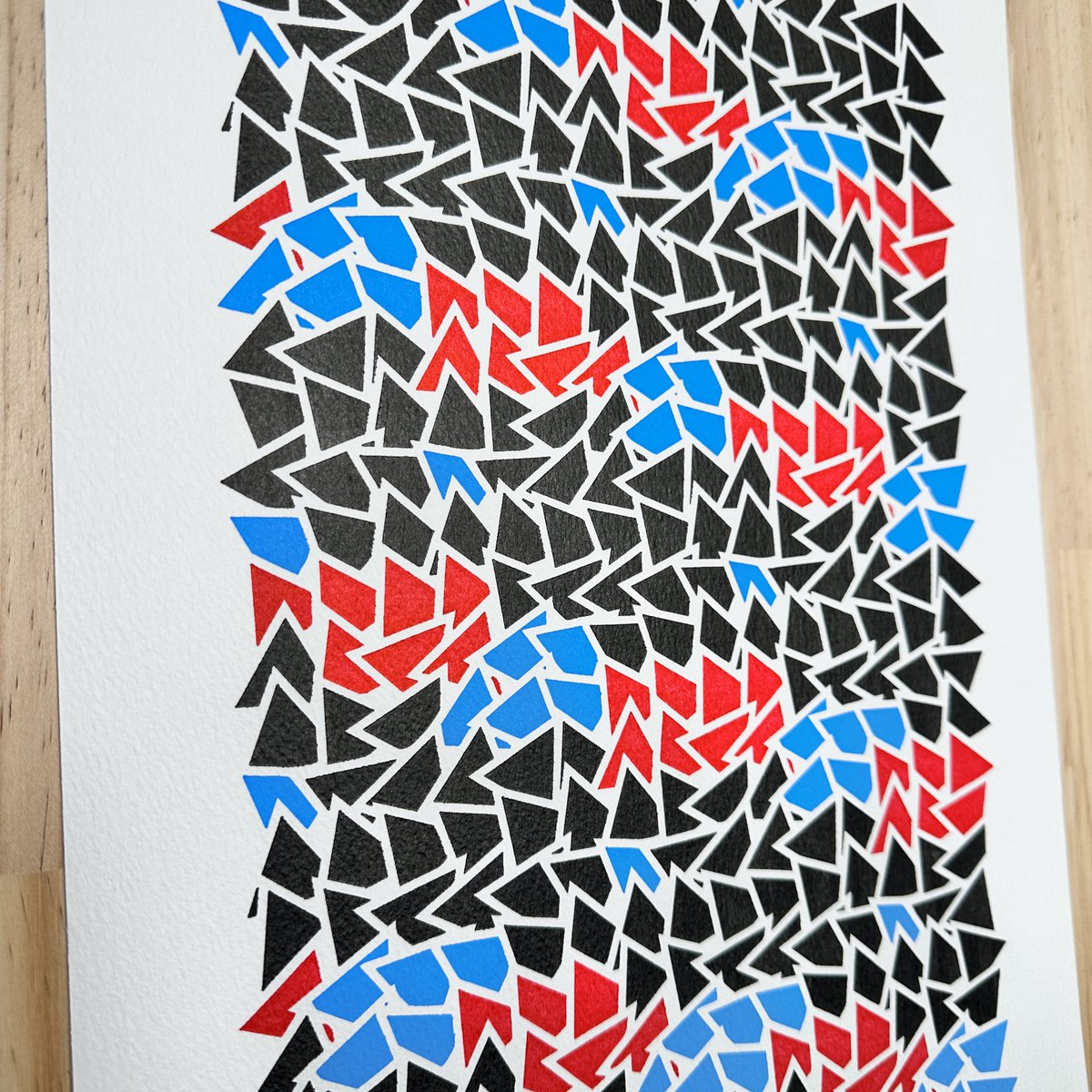 antialias_'s tweet photo. "Fragmented"

⏰ 5 hours, 16 minutes, 25 seconds
📏 477.71
✒️ Uni-ball Signo 0.7mm - Black, Red, Blue
📜 A3 300gsm Watercolor Paper
🤖 iDraw A3 Pen Plotter
⌨️ Patternodes

 #penplotter #plottertwitter #genart #generativeart #generative https://t.co/te7oTJ81nO
