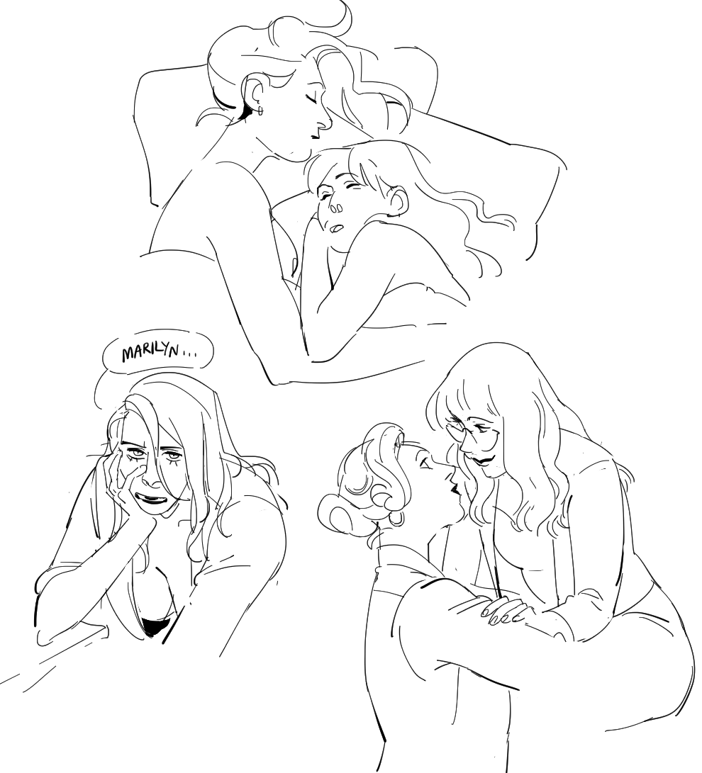 larissa/marilyn has potential 😤
im just imagining larissa eventually worked out her crush on morticia and has something casual with marilyn, and THEN morticia appears in her life again and the angst surfaces and kind of taints what she has with marilyn