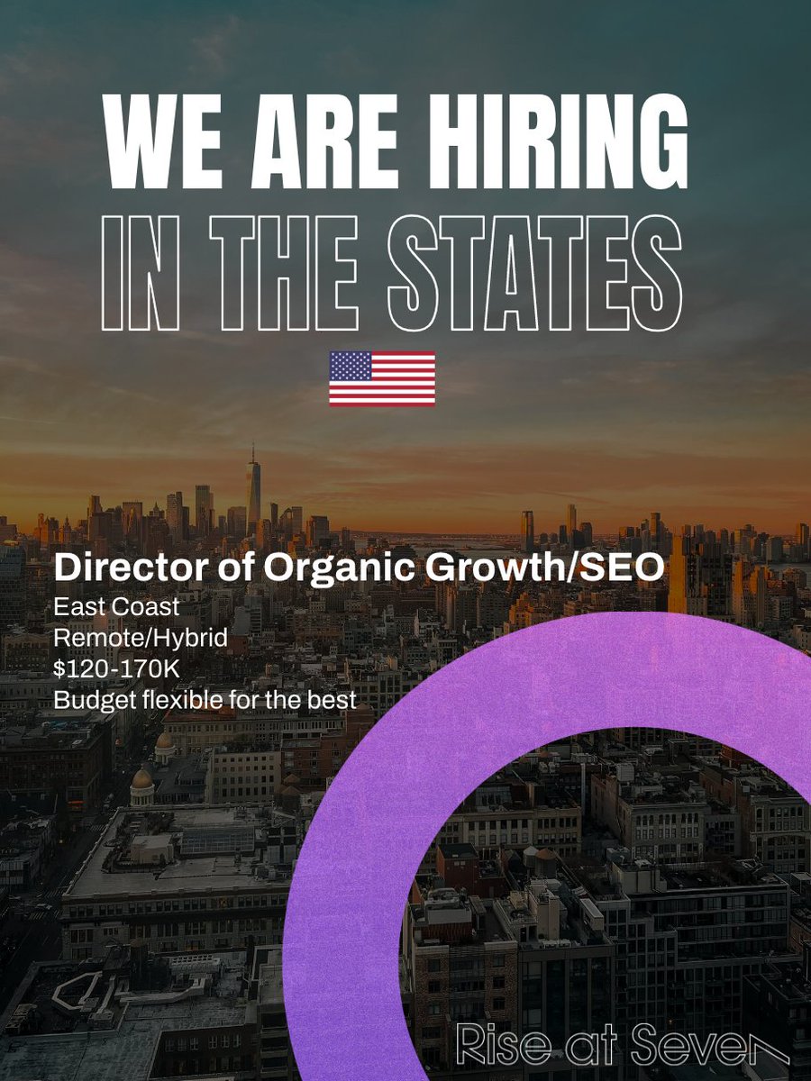 CarrieRosePR's tweet photo. Excited new hire 👊 we are looking for our first senior service leader in the states hiring an organic growth/SEO director to join the team

Looking for: east coast US,growth/Commerciality, a doer (whilst we build), live SEO/content strategy, startup

Budget flexible for the best https://t.co/rsAG1LUxPw