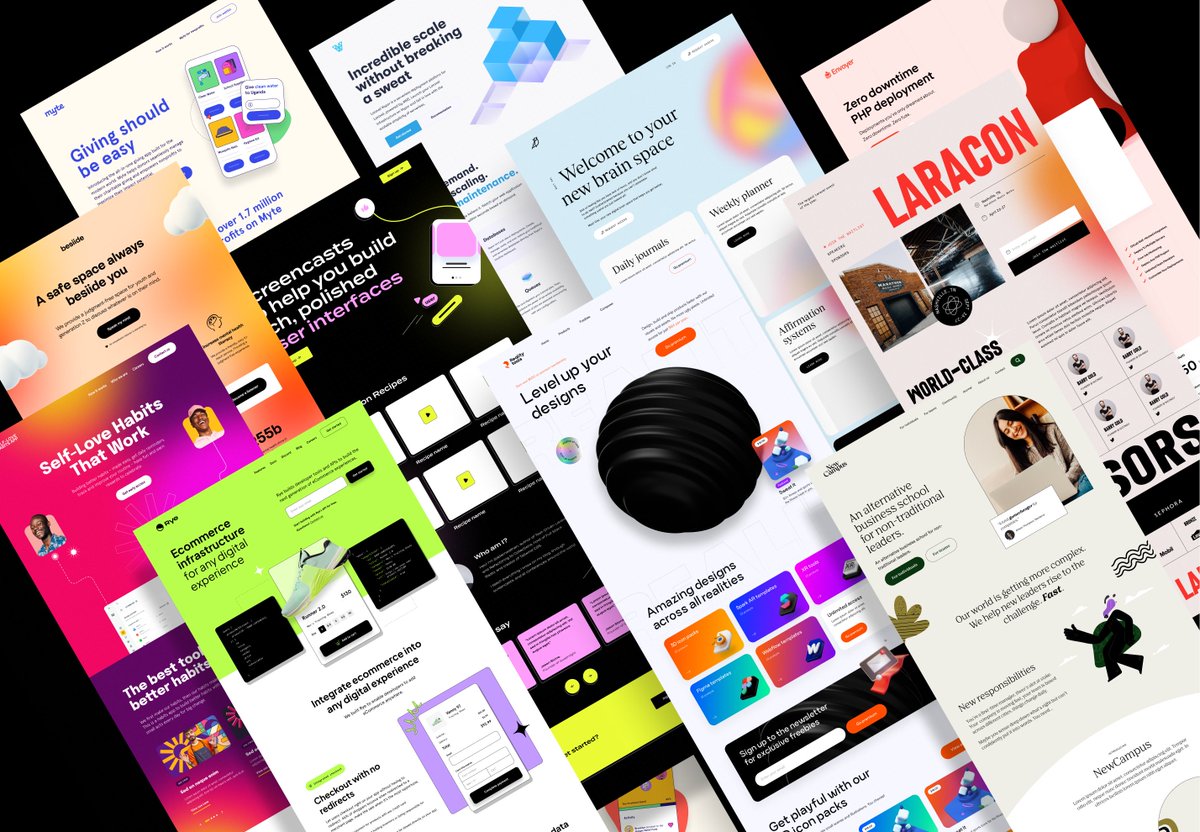 BrettFromDJ's tweet image. A snapshot of the 500+ landing pages I designed in 2022 via Designjoy. 🤩